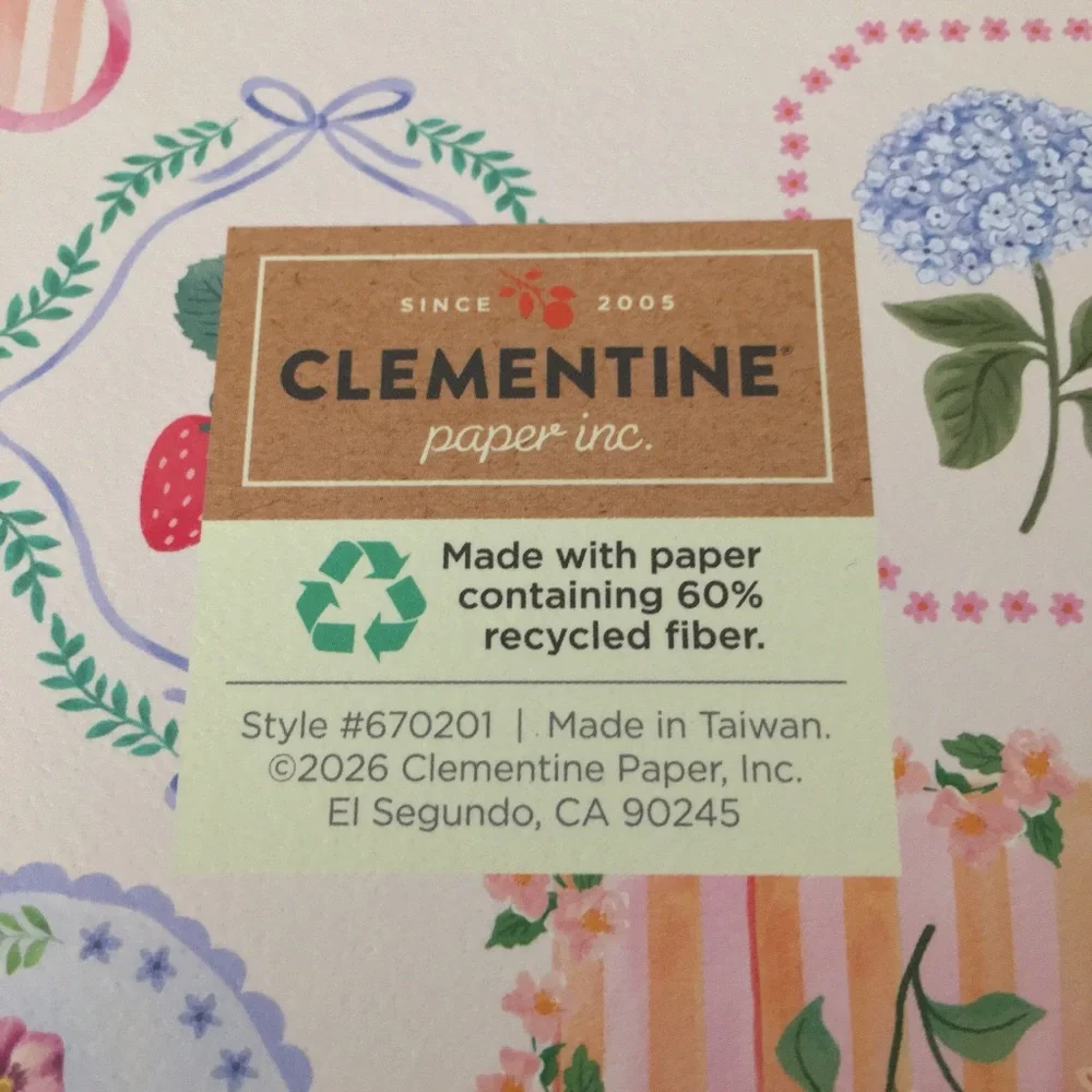 Clementine Spiral Notebook ~ Beautiful Florals and Fruit